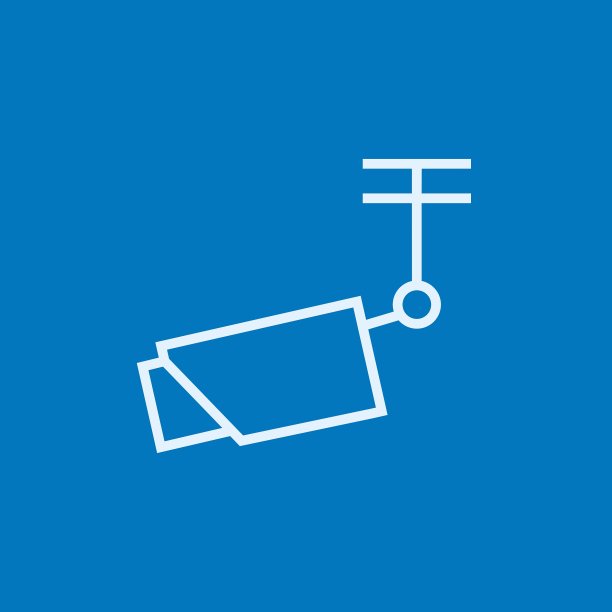 户外监控摄像线路图标图片下载