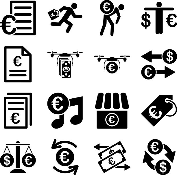 欧洲银行业务和服务工具图标图片下载