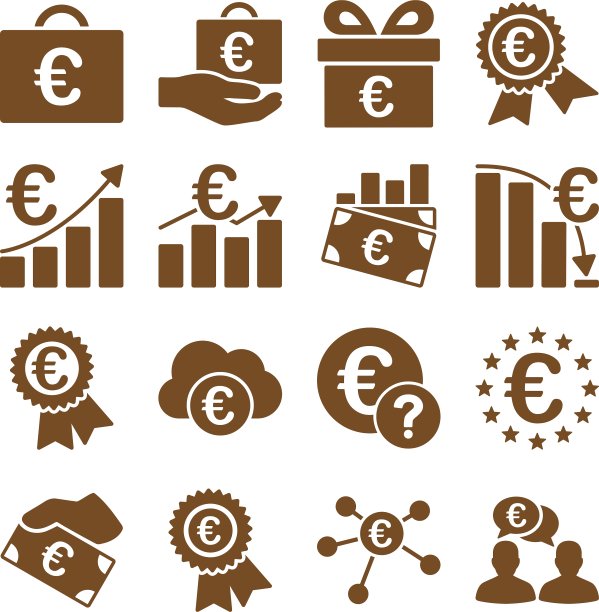 欧洲银行业务和服务工具图标图片下载