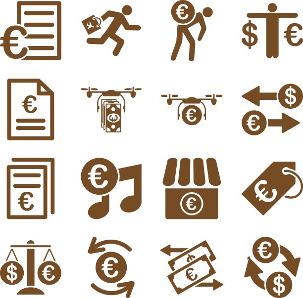 欧洲银行业务和服务工具图标图片下载