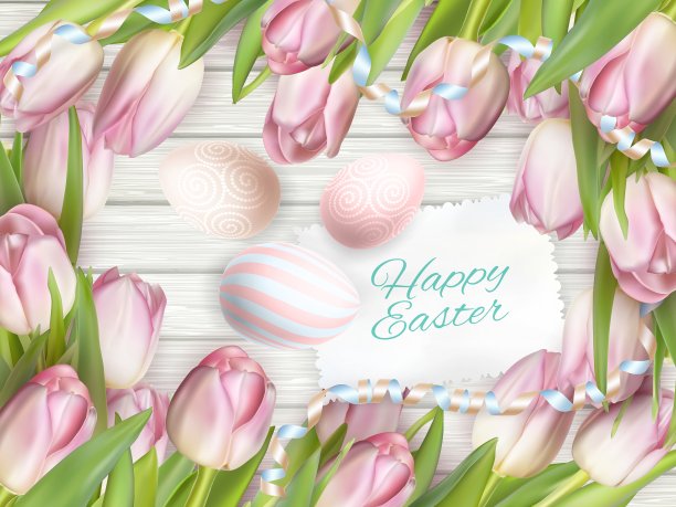 复活节彩蛋与卡片EPS 10图片下载