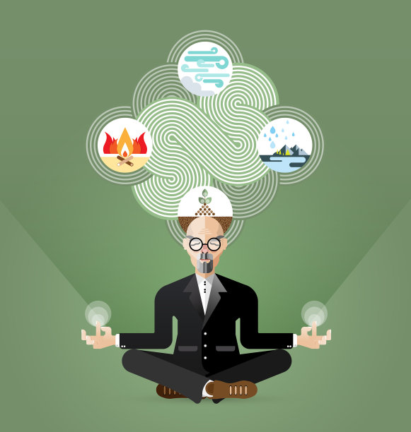 老商人瑜伽和禅宗冥想图片下载