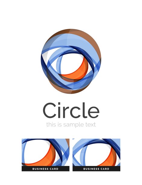 圆形标志透明重叠漩涡形状图片下载