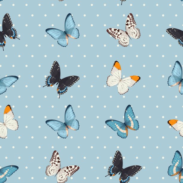 色彩斑斓的蝴蝶无缝图片下载