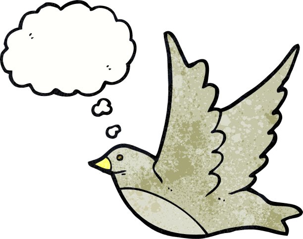 卡通飞鸟与思想泡泡图片下载