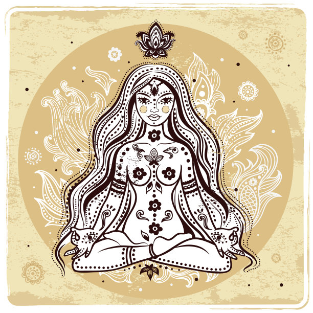 女孩在冥想图片下载