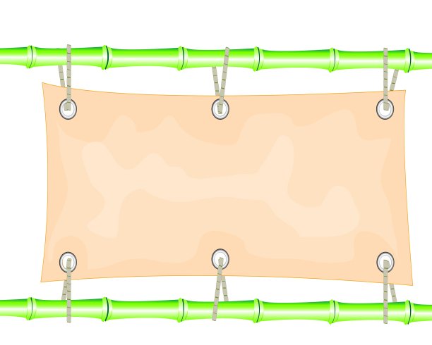 招牌在竹干上图片下载