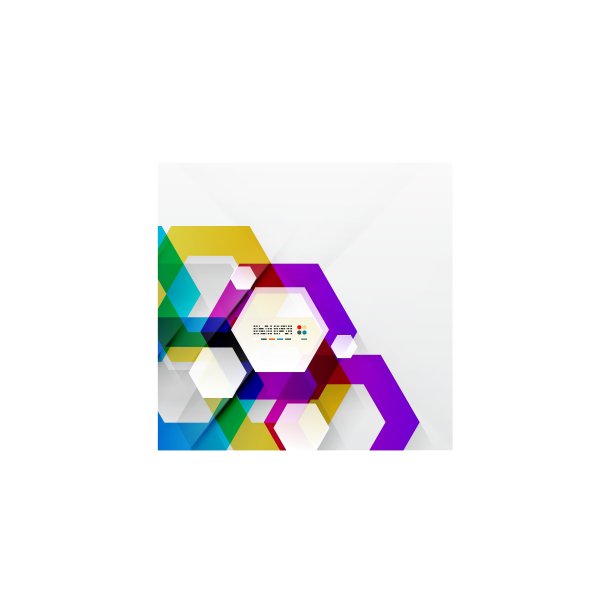 彩虹六边形现代设计模板图片下载