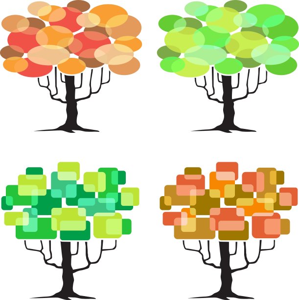 抽象树的图形元素-四季图片下载