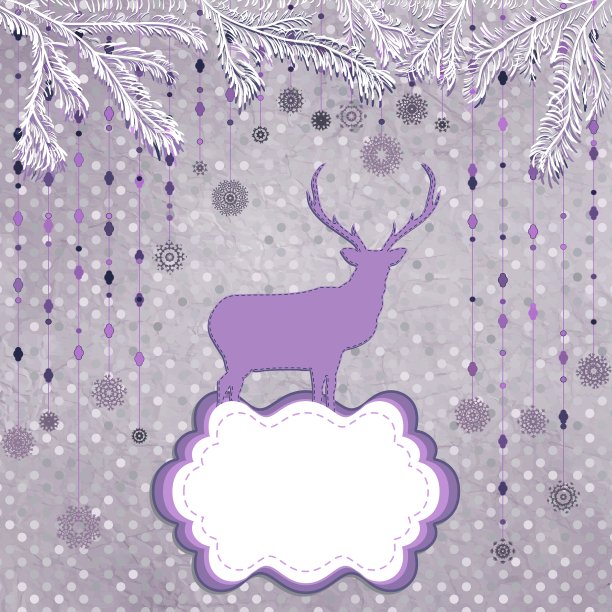 圣诞鹿和雪花EPS 8图片下载