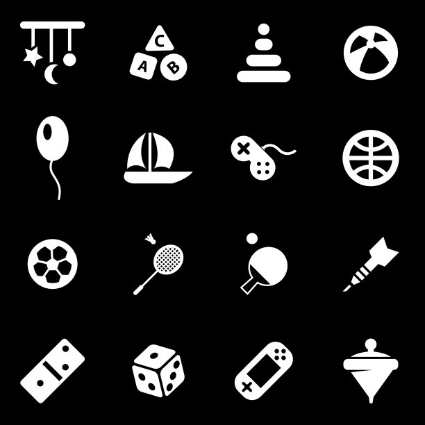 白色玩具图标合集图片下载