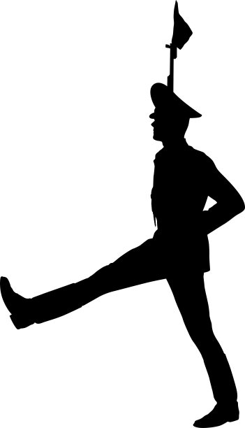 阅兵式上士兵的剪影图片下载