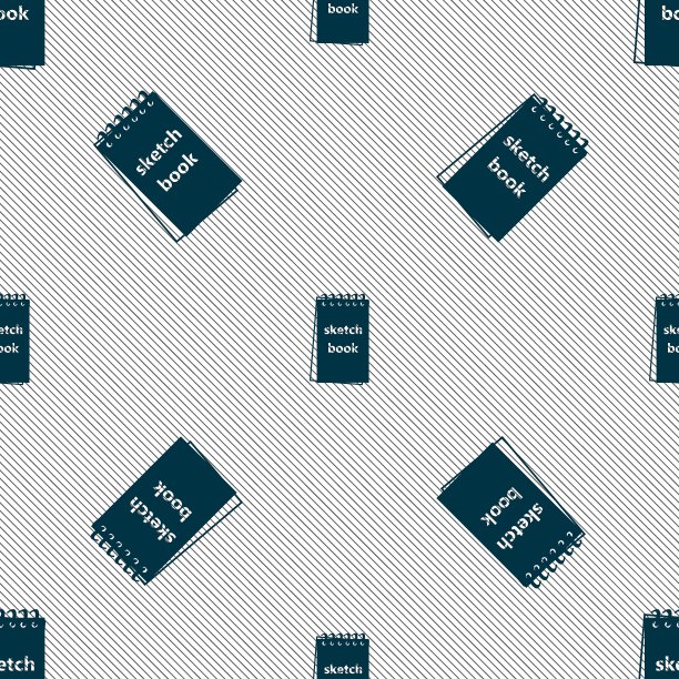 速写簿图标符号无缝模式与图片下载