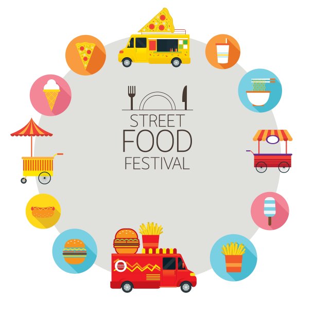 美食车街头美食图标框架图片下载