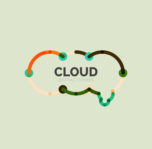 平面线性设计语音云标志Talk bubble图片下载