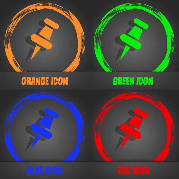 推针图标时尚现代风格在图片下载