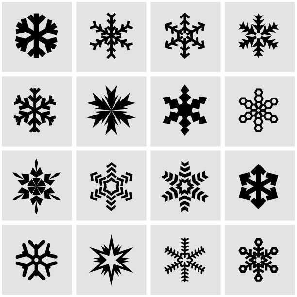 黑色雪花图标合集图片下载