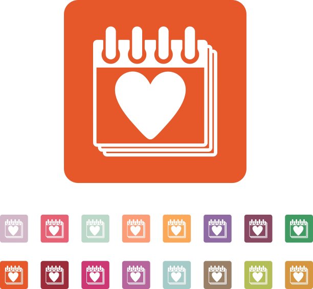 日历图标是情人节的象征图片下载