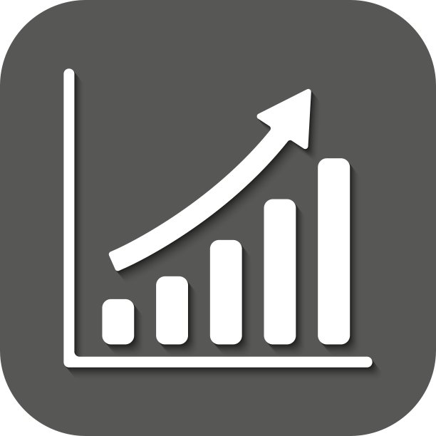 增长的图表图标，进度符号（扁平风格）图片下载