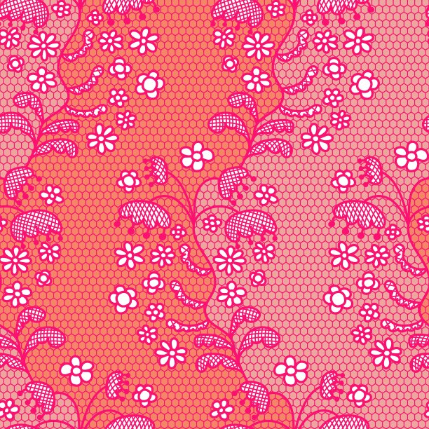 粉色蕾丝面料无缝图案图片下载