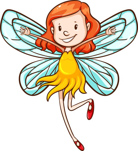 一个年轻仙女的简单素描图片下载