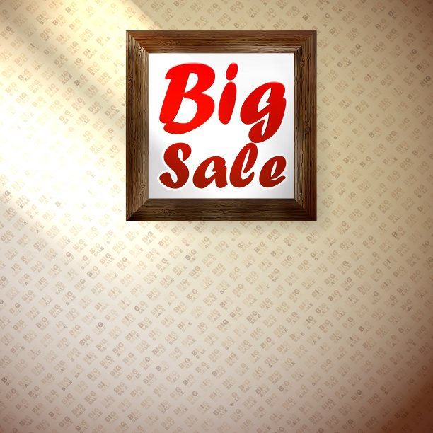 米色墙壁木地板大减价图片下载