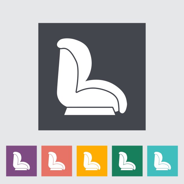 儿童汽车座椅平图标图片下载