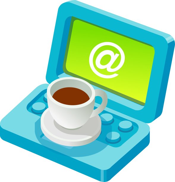 图标电子邮件和咖啡图片下载