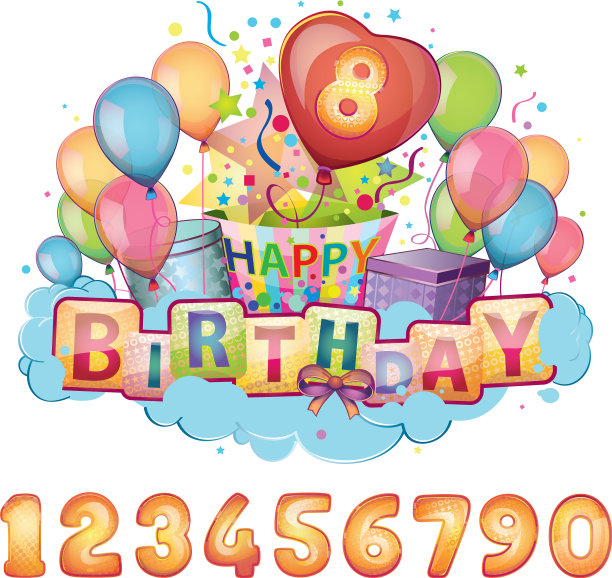 生日快乐气球套装图片下载