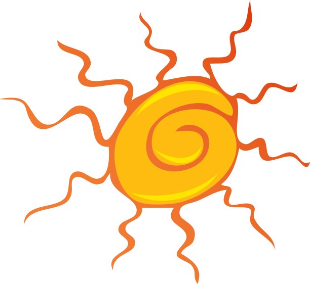 黄色的太阳发出红色的光芒图片下载