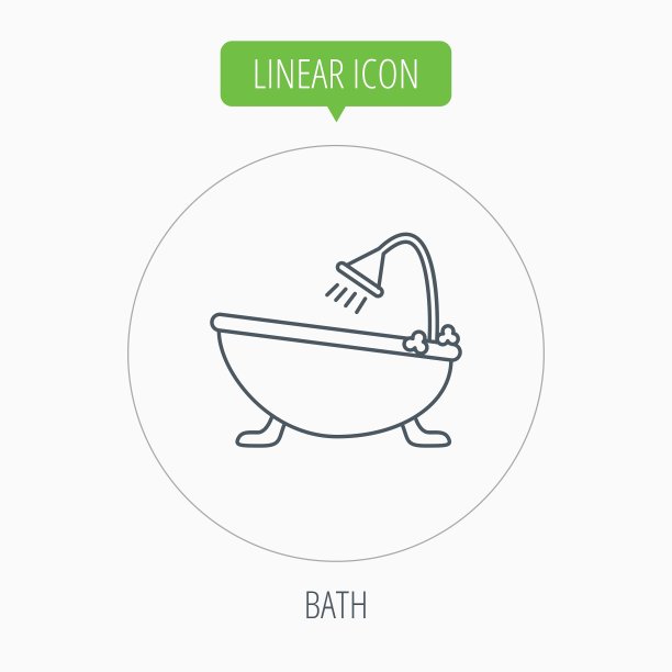 浴室图标浴室与淋浴标志图片下载