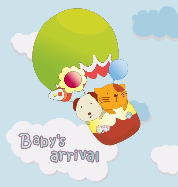 婴儿降生通告卡图片下载