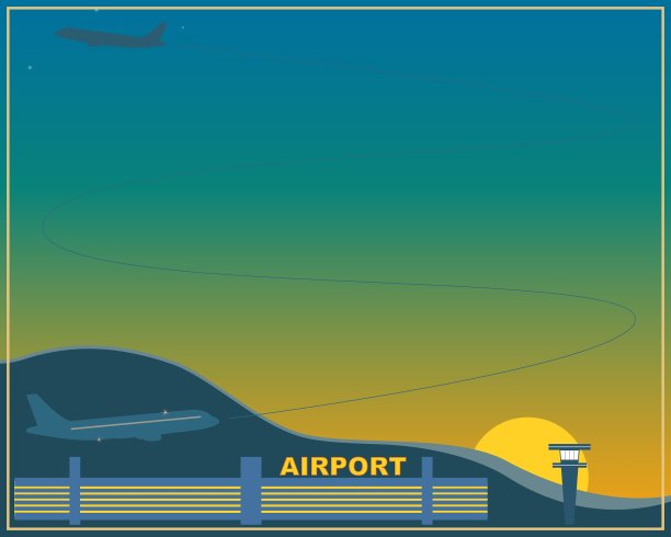 机场日落图片下载