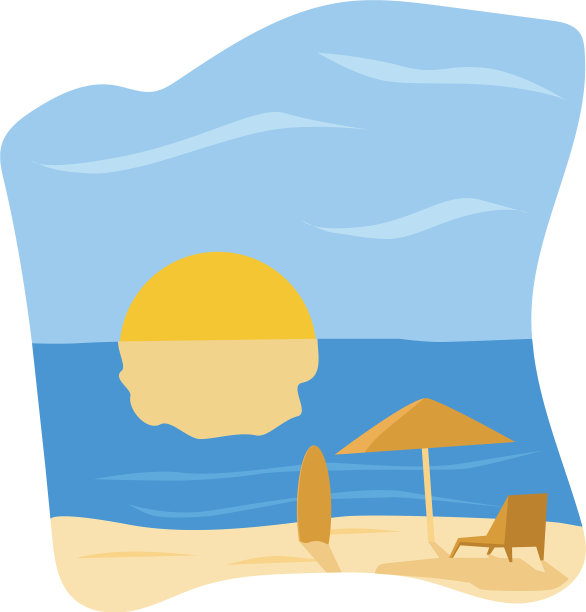 海浪和日落图片下载