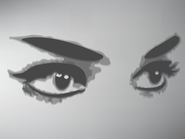 女人的眼睛孤立在灰色背景上图片下载