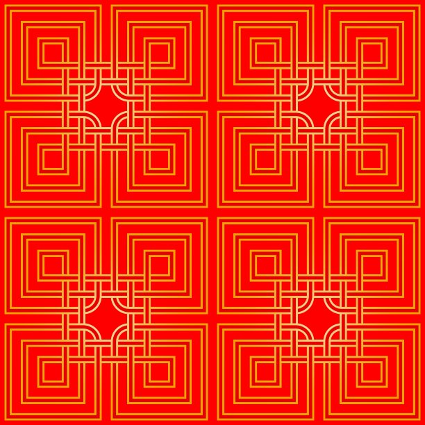 红色和金色的中国图案图片下载