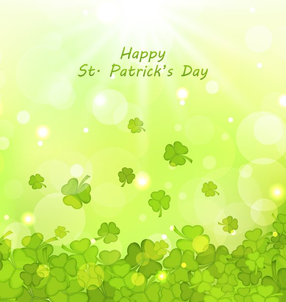 发光的背景与三叶草为圣帕特里克图片下载