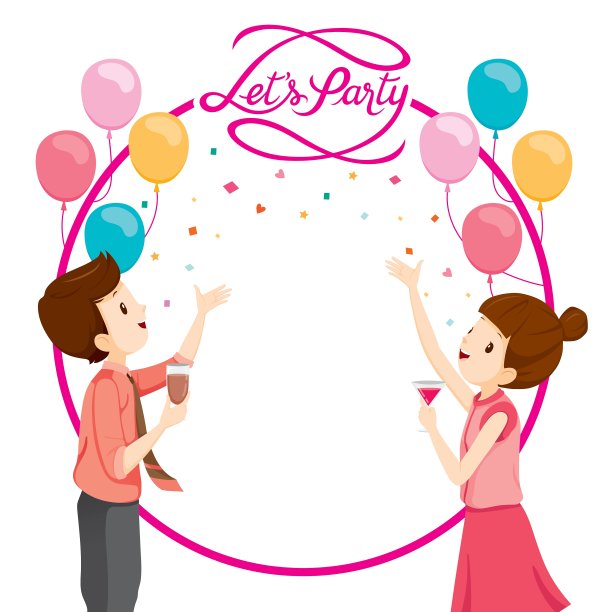 男人和女人喜欢派对装饰图片下载