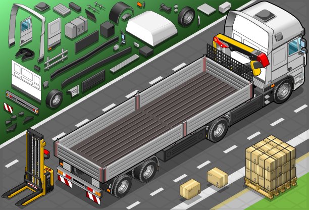 后视图等距皮卡图片下载