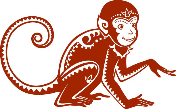 民族装饰猴子图片下载