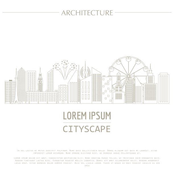 城市景观图形模板现代城市图片下载