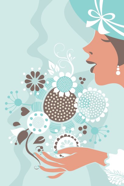 女孩和花图片下载