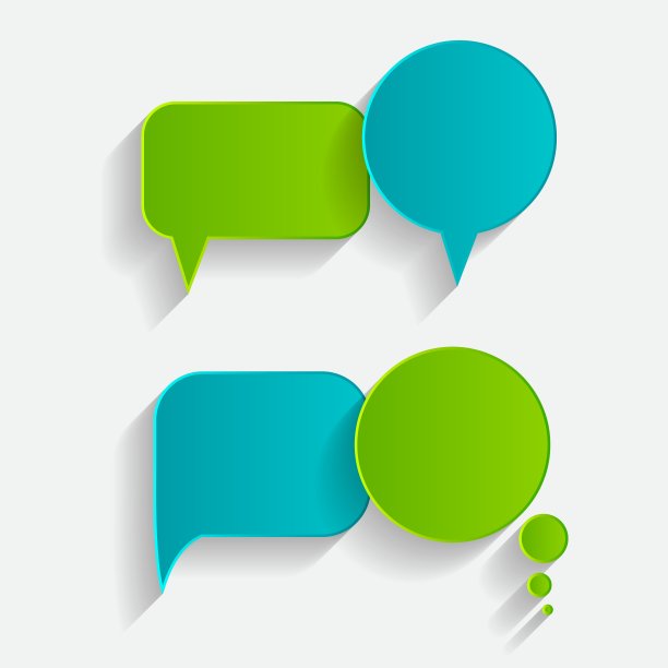 扁平语音泡泡与长阴影图片下载