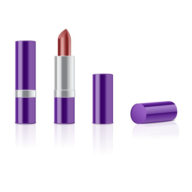 红色唇膏孤立在白色背景上图片下载