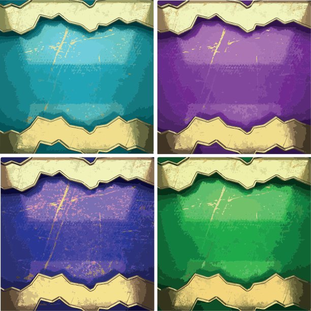 彩色绘制金色背景集图片下载