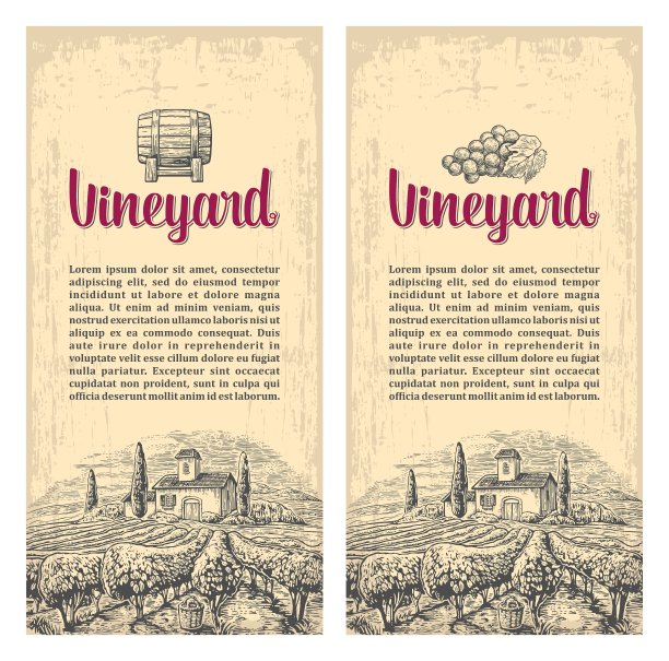 乡村景观与别墅葡萄园地和图片下载