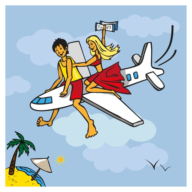 坐飞机去海滩图片下载