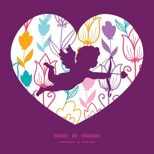 彩色的郁金香射击丘比特图片下载