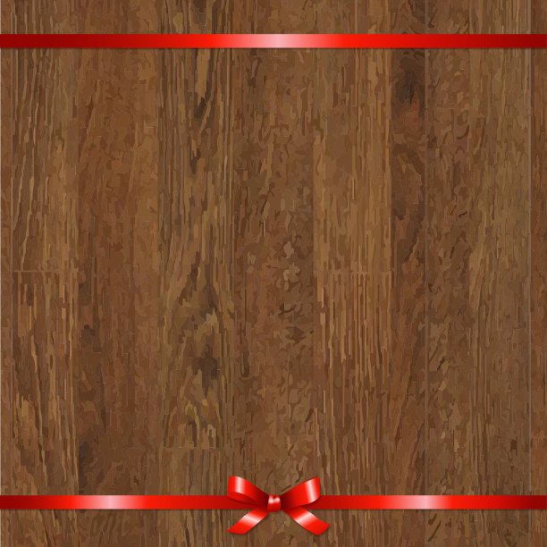 木制背景与红色蝴蝶结图片下载