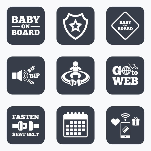 船上有婴儿标志婴儿警告标志图片下载